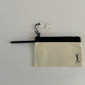 Yves Saint Laurent YSL Beaute Toiletry Travel Canvas Makeup Cosmetic Bag NEW